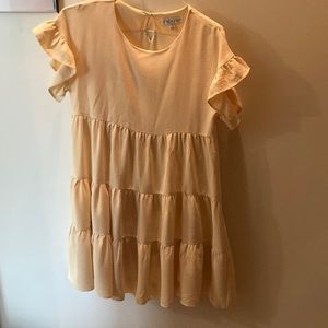 Yellow ruffle sleeve dress